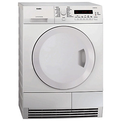 AEG T75280AC ProTex Condenser Tumble Dryer, 8kg Load, B Energy Rating, White AEG T75280AC ProTex Condenser Tumble Dryer, 8kg Load, B Energy Rating, White